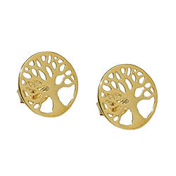 Ørestikker 10mm Tree of Life filigran Skinnende 9K GULD