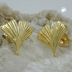 Ørestikker 12mm Ginkgo Leaf Shiny 9K GOLD