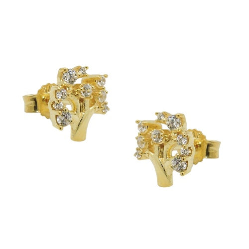 Stamørering 9x8mm træ med Cubic Zirconias GULD 9Kt