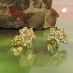 Stamørering 9x8mm træ med Cubic Zirconias GULD 9Kt