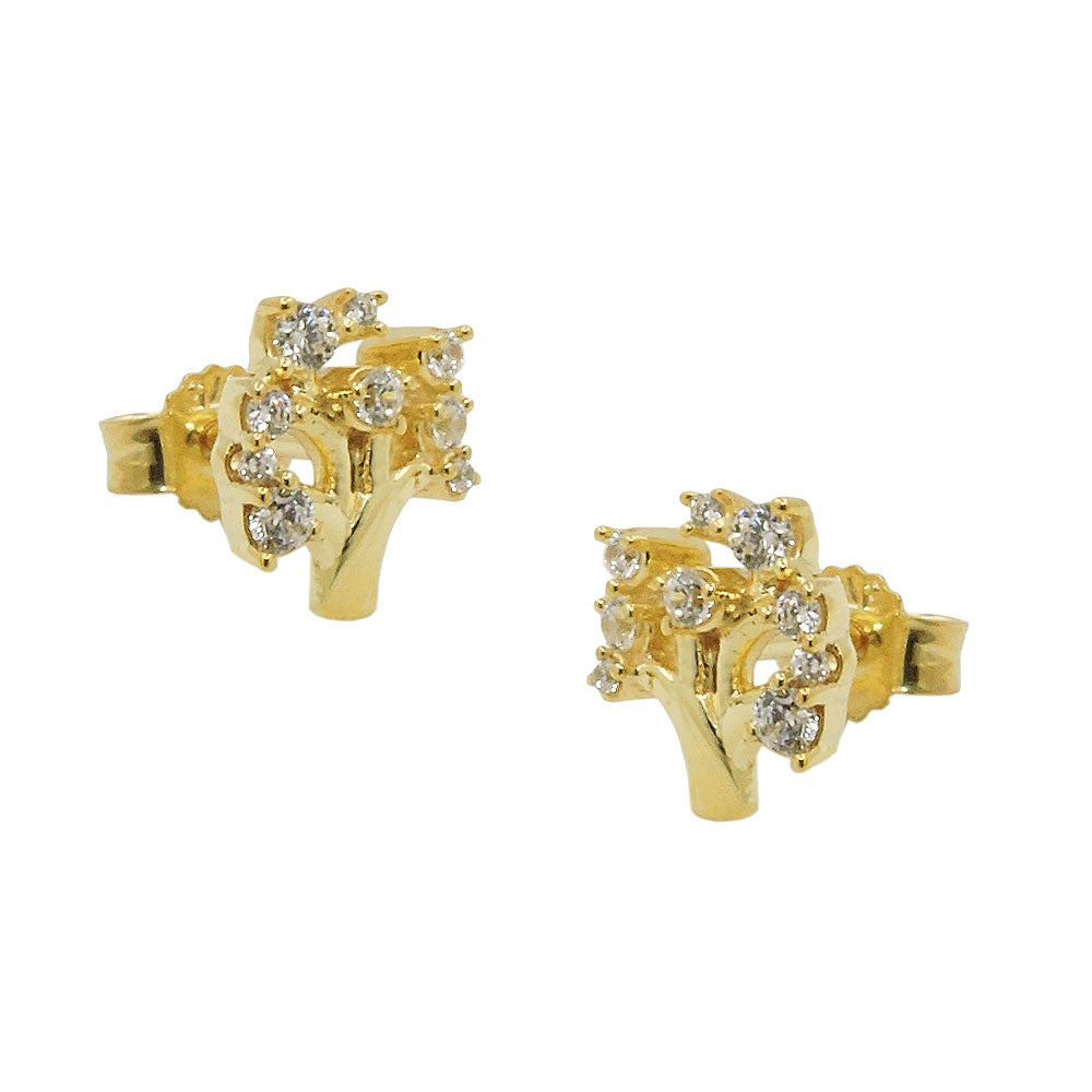 Stamørering 9x8mm træ med Cubic Zirconias GULD 9Kt