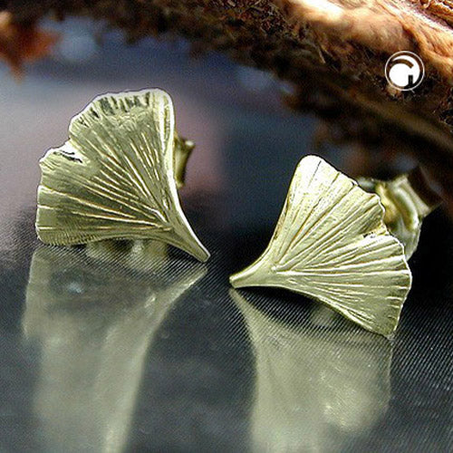Ørestikker 9mm Ginkgo Leaf ShiK 9K GULD