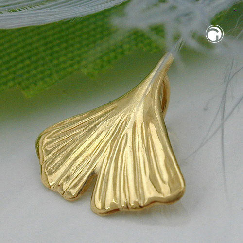 Vedhæng 12mm Ginkgo Leaf Blank 9K GULD