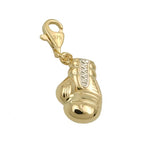 Vedhæng 14x10mm Charm Boksehandske bicolor 9 Kt GULD