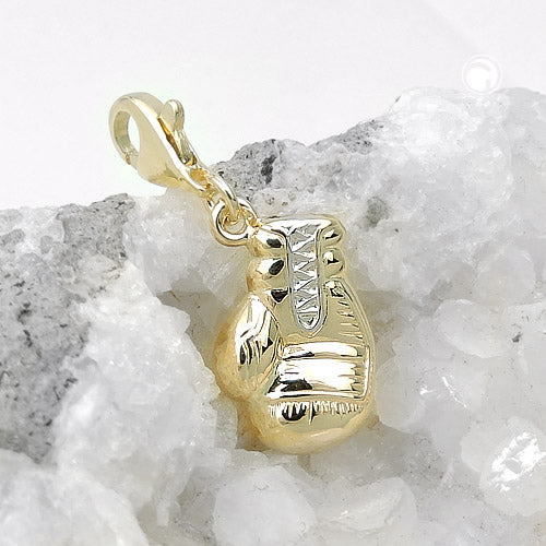Vedhæng 14x10mm Charm Boksehandske bicolor 9 Kt GULD