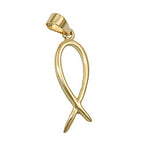 Vedhæng 20x7mm religiøst symbol Jesus Fish Shiny 9K GULD
