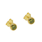 Ørestikker 4,5 mm Cubic Zirconia Olivengrøn 9K GULD