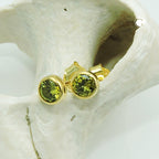 Ørestikker 4,5 mm Cubic Zirconia Olivengrøn 9K GULD