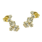 Ørestift ørering 12x6mm Arc 5 Cubic Zirconias 9Kt GULD