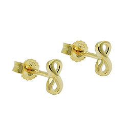 Ørestikker 6x3mm Infinity Shiny GOLD 18K