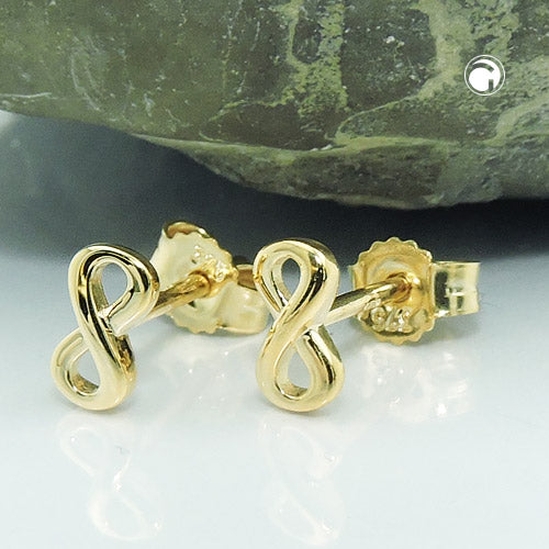 Ørestikker 6x3mm Infinity Shiny GOLD 18K