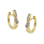 Hoop-øreringe 18x4mm foldehængsel crossover kubiske zirkonia 9K GULD