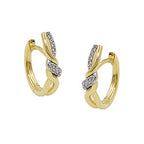 Hoop-øreringe 18x4mm foldehængsel crossover kubiske zirkonia 9K GULD