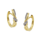 Hoop-øreringe 18x4mm foldehængsel crossover kubiske zirkonia 9K GULD