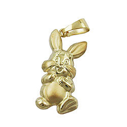 Vedhæng 20x11mm Bunny mat blank 14K GULD