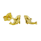 Ørestikker 8x4mm Little Dolphin Shiny 9K GULD