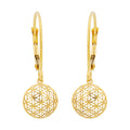Leverback øreringe Øreringe 25x9mm Flower of Life 9Kt GULD