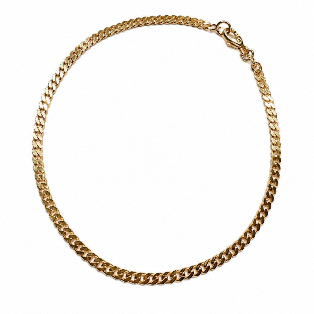 Armbånd 2,4 mm fladt rustning blank 14K GULD 18,5 cm