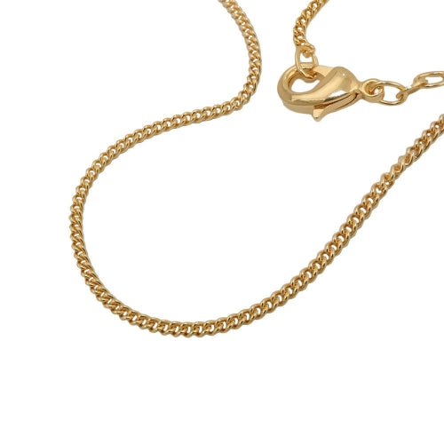 Kæde 1,7 mm kantkant, flad 2x diamantbelagt 9Kt GULD
