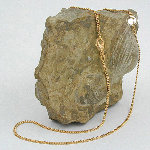 Kæde 1,7 mm kantkant, flad 2x diamantbelagt 9Kt GULD