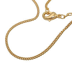 Kæde 1,7 mm kantkant, flad 2x diamantbelagt 9Kt GULD