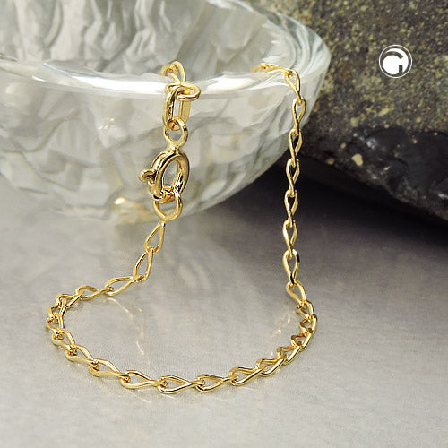 Armbånd 2 mm bredt rustning skinnende 9K GULD