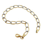 Armbånd 5,5 mm bredt rustning bicolor 9Kt GULD 19 cm