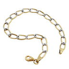 Armbånd 5,5 mm bredt rustning bicolor 9Kt GULD 19 cm