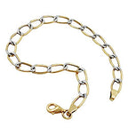 Armbånd 5,5 mm bredt rustning bicolor 9Kt GULD 19 cm