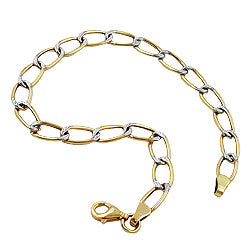 Armbånd 5,5 mm bredt rustning bicolor 9Kt GULD 19 cm