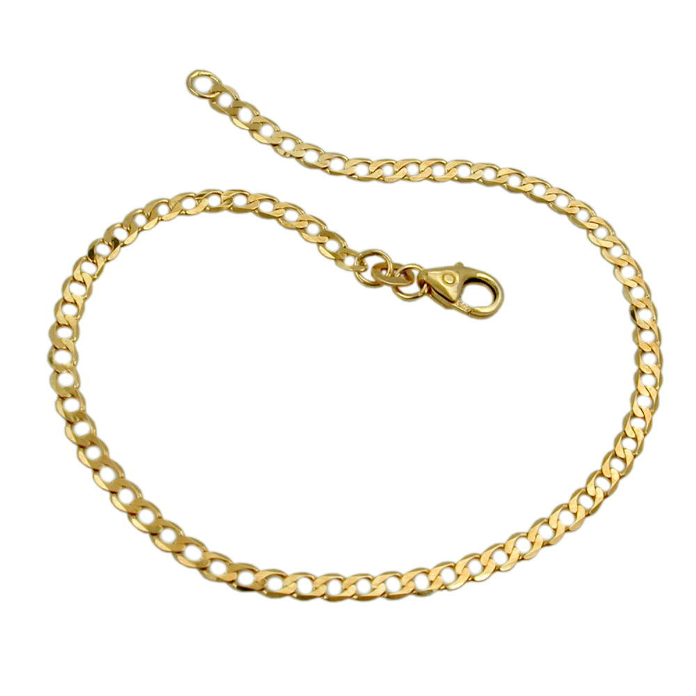 Armbånd 2,6 mm bredt rustning 14 karat guld 19 cm