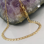 Armbånd 3,3 mm bredt rustning 14 karat guld 19 cm