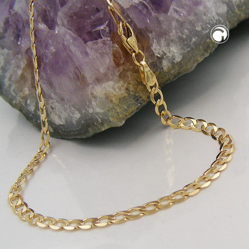 Armbånd 3,3 mm bredt rustning 14 karat guld 19 cm