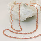 Armbånd 2mm dobbelt rombe-tvillingrustning 9Kt rosaguld