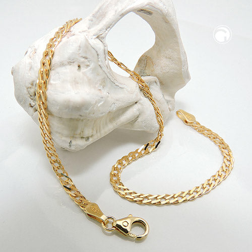 Armbånd 2,8 mm dobbelt kantsten GULD 14K - 19 cm