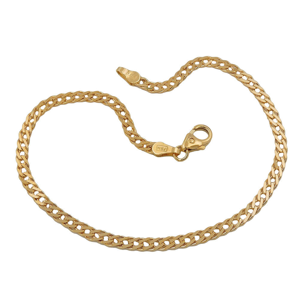 Armbånd 2,8 mm dobbelt kantsten GULD 14K - 19 cm
