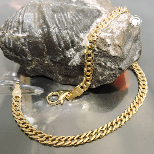 Armbånd 3,7mm Dobbelt Pansring 14K GULD