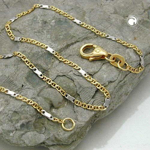 Armbånd 14mm webrustning bicolor 14K GULD