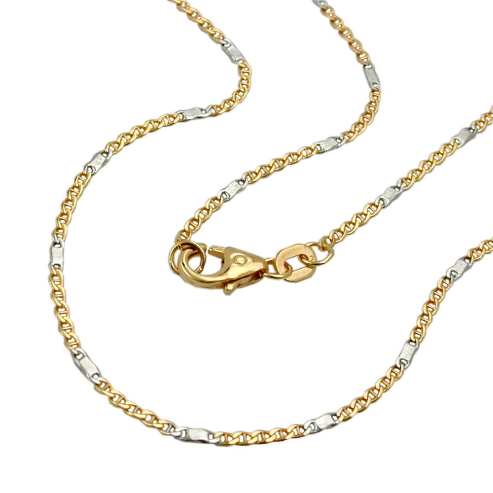 Armbånd 14mm webrustning bicolor 14K GULD
