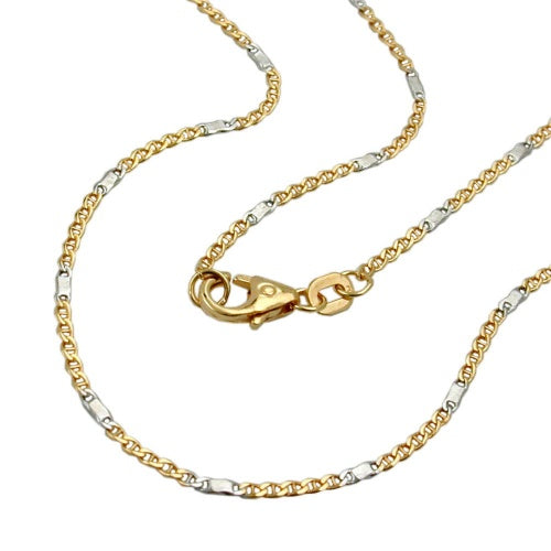 Armbånd 14mm webrustning bicolor 14K GULD