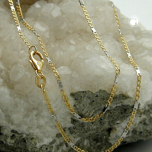 Armbånd 14mm webrustning bicolor 14K GULD