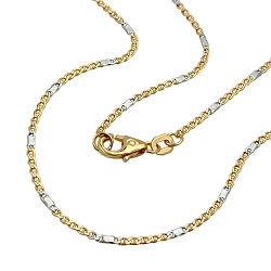 Armbånd 14mm webrustning bicolor 14K GULD