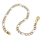 Armbånd 3,6 mm Figaro Tank bicolor 9Kt GULD