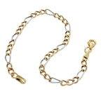 Armbånd 3,6 mm Figaro Tank bicolor 9Kt GULD
