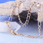 Armbånd 3,6 mm Figaro Tank bicolor 9Kt GULD