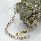 Armbånd 3,6 mm Figaro Tank bicolor 9Kt GULD