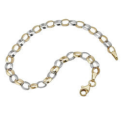 Armbånd 5mm ankerkæde diagonalt ovalt 9K GULD 19cm