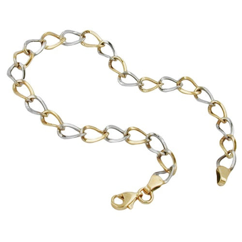 Armbånd 5,1 mm bredt ankerkæde oval bicolor 9K GULD 19cm