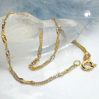 Armbånd 1,8mm Singapore bicolor 14Kt GULD 19cm
