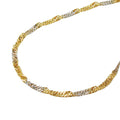Armbånd 1,8mm Singapore bicolor 14Kt GULD 19cm
